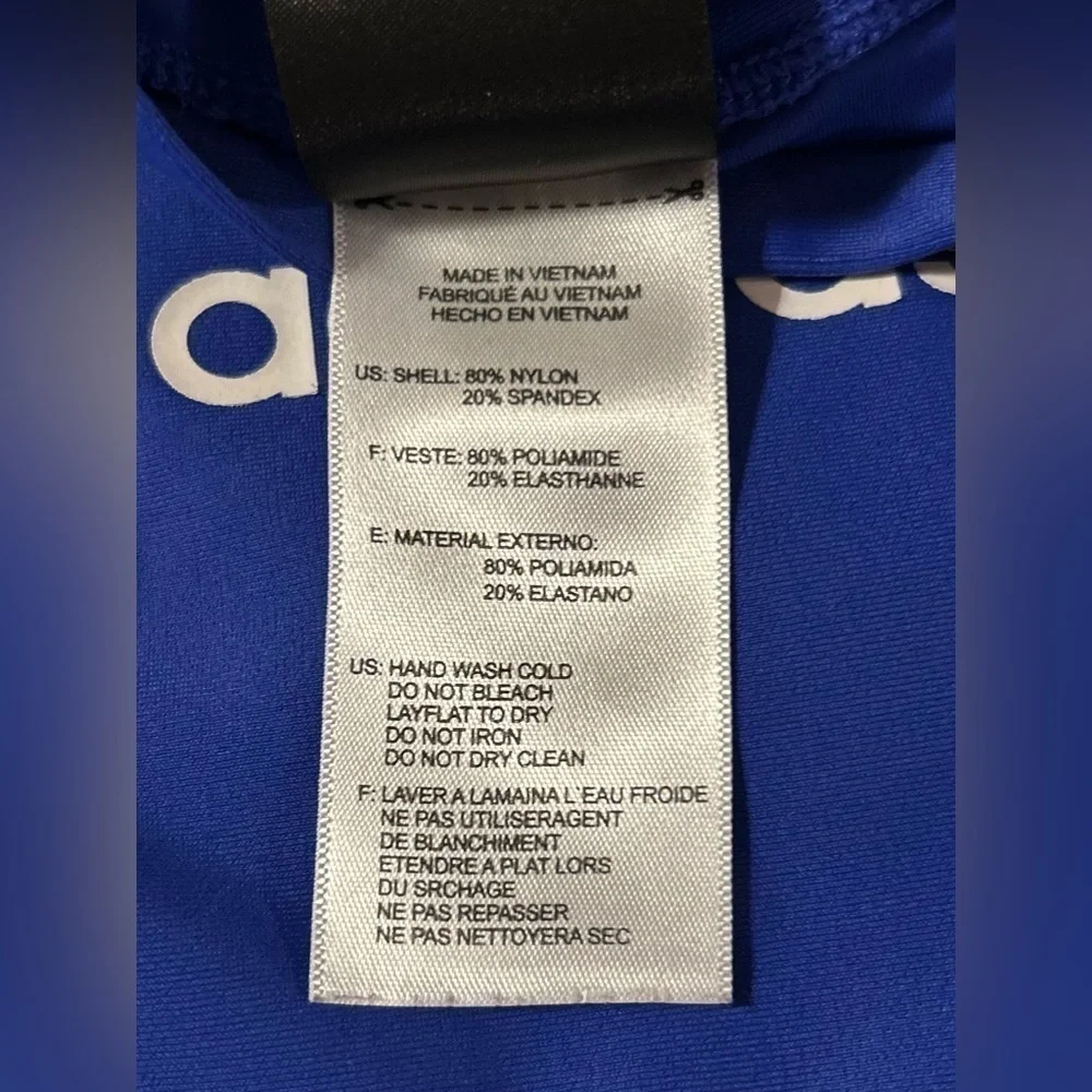 Adidas boys royal blue rashguard, size M